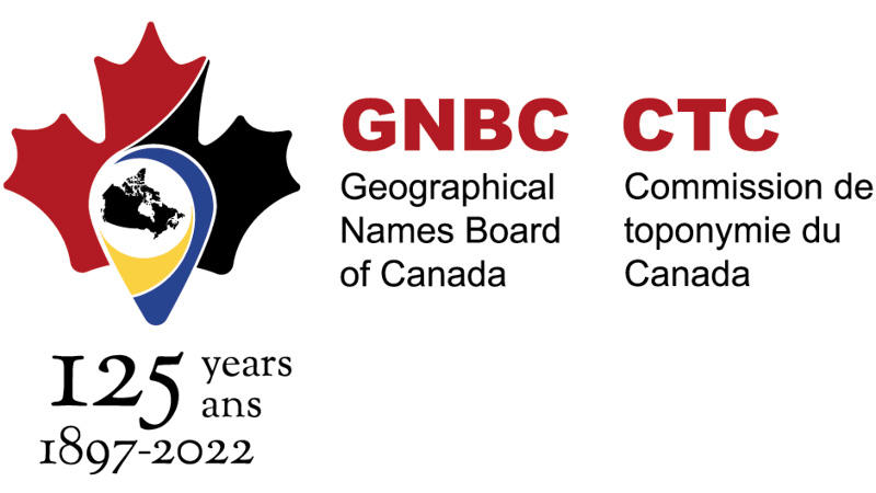 Geographical Names Board of Canada (125 years)/Commission de toponymie du Canada  (125 ans) 1897-2022 - Logo