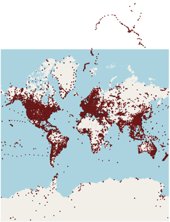 Map of the World shows an increase in the CSRS usage in 2021