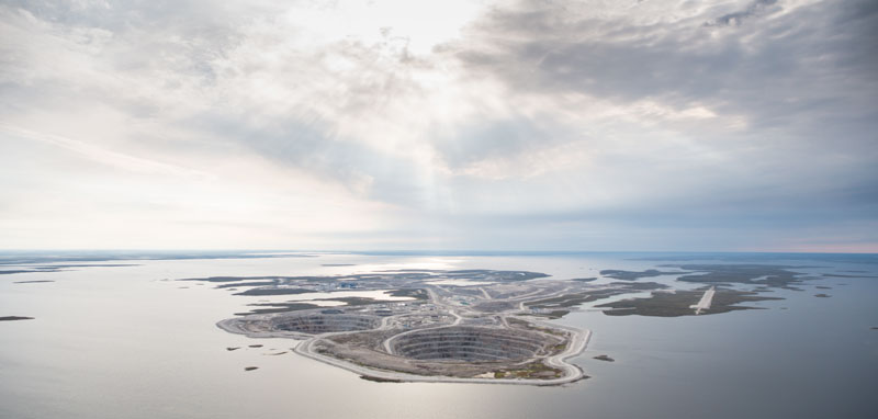 Aerial photo of Diavik Mine
