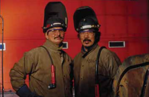 Two Aboriginal workers of the Raglan mine