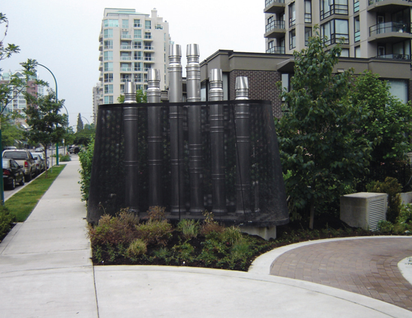 This is a photo of a mini-plant of the Lonsdale Energy Corporation district energy system in North Vancouver, British Columbia.
