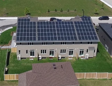 Image of the new home with solar panels 