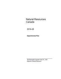 Natural Resources Canada 2019–20 Departmental Plan