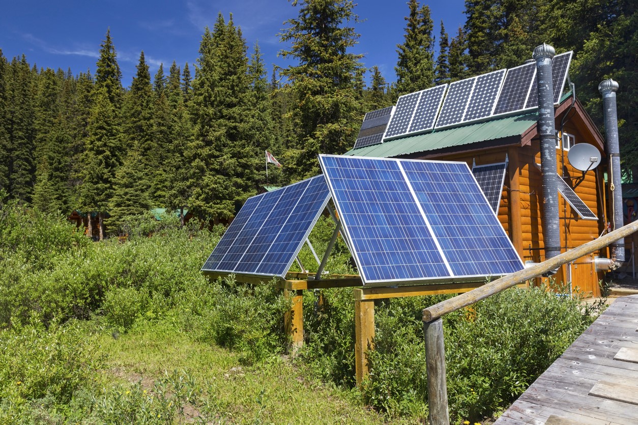 Solar panels in Banff National Park