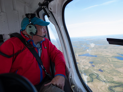 Three photos of scientist Scott Dallimore working in Canada’s Arctic.  