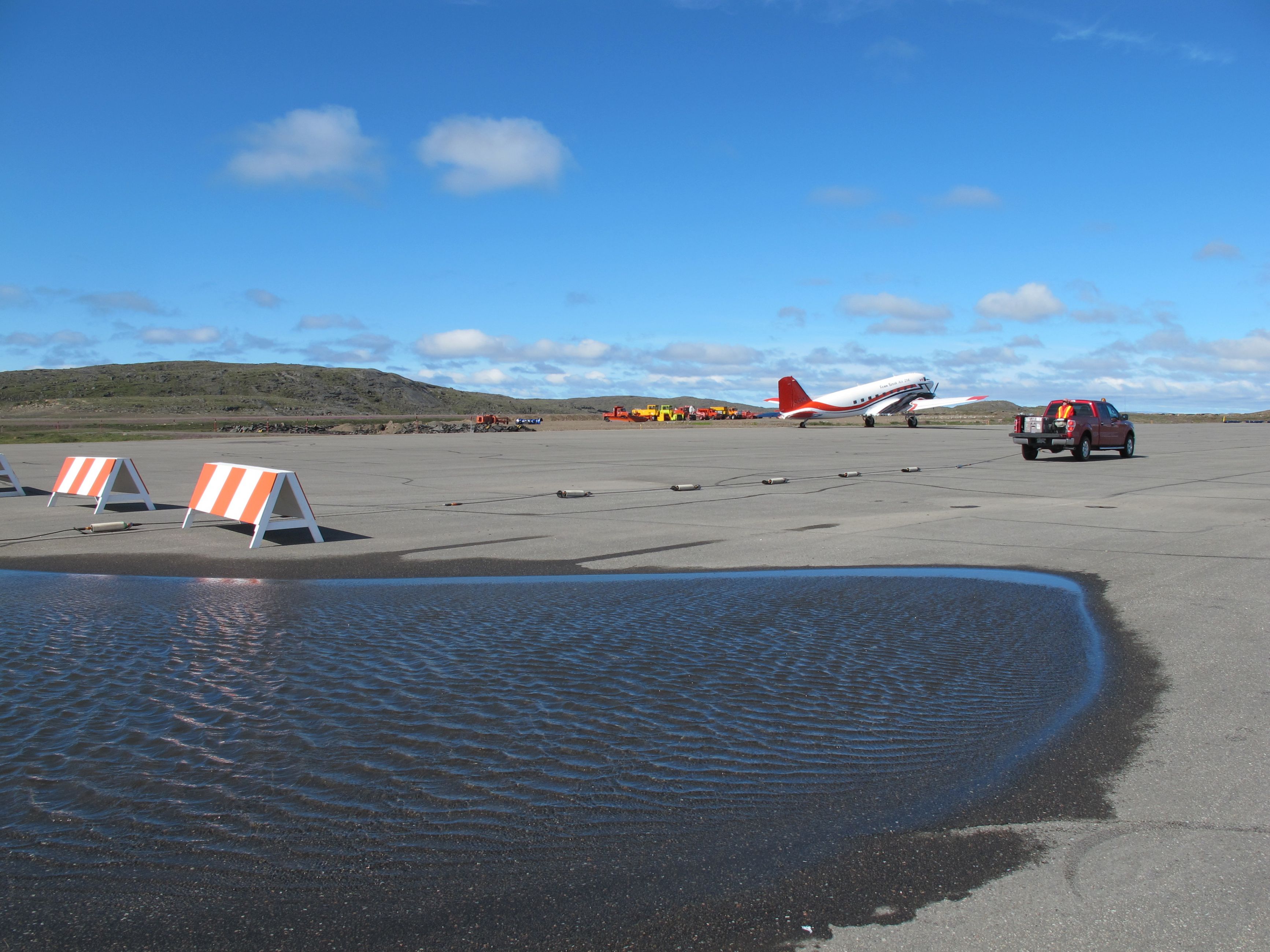 Image of settlement associated with historical water bodies covered by airport infrastructure