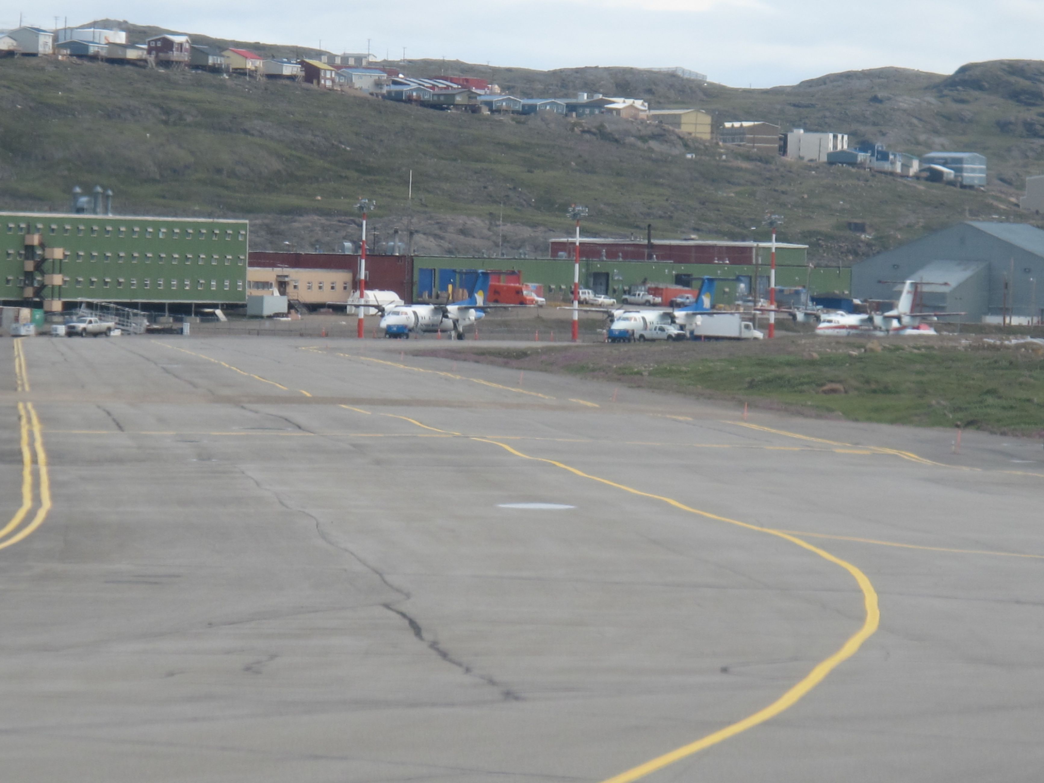 Image showing damage caused by permafrost thaw at the Iqaluit International Airport